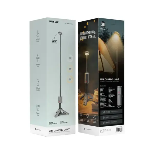 GREEN LION MINI CAMPING LIGHT | COMPACT | POWERBANK | ADJAUSTBLE